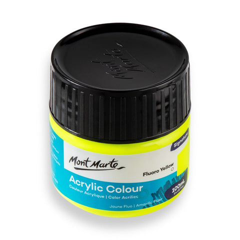 MM Acrylic Colour Paint 100ml - Fluoro Yellow - LUMINO