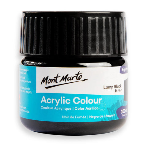 MM Acrylic Colour Paint 100ml - Lamp Black - LUMINO