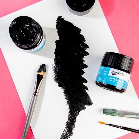 MM Acrylic Colour Paint 100ml - Lamp Black - LUMINO
