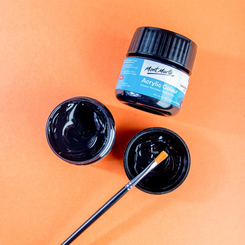 MM Acrylic Colour Paint 100ml - Lamp Black - LUMINO