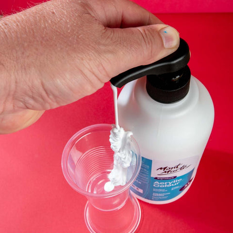 MM Acrylic Colour w/Pump 1L - Titanium White - LUMINO