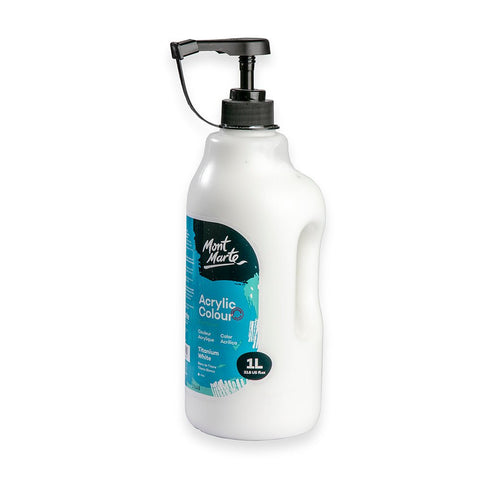 MM Acrylic Colour w/Pump 1L - Titanium White - LUMINO