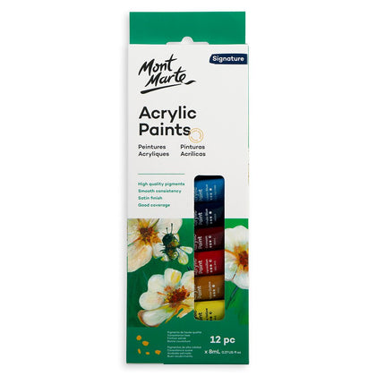 Acrylic Paint Set 12 Colors 8ml - MontMarte Acrylic Paint Set 12pc x 8ml