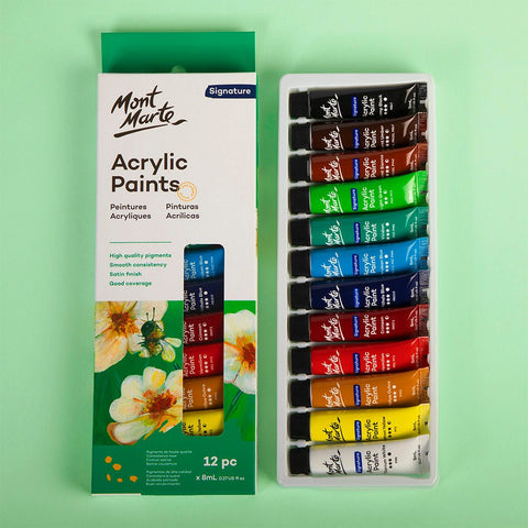 MM Acrylic Paint Set 12pc x 8ml - LUMINO