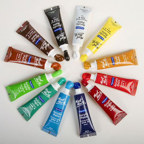 MM Acrylic Paint Set 12pc x 8ml - LUMINO