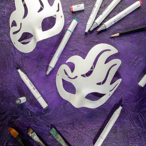 MM DIY Party Masks 4pc - Flame - LUMINO