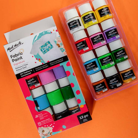 MM Fabric Paint Set 12pc x 20ml - LUMINO