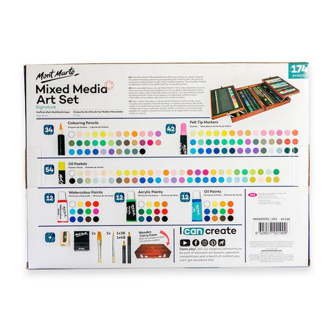 MM Studio Essentials Mixed Media Art Set 174pc - LUMINO