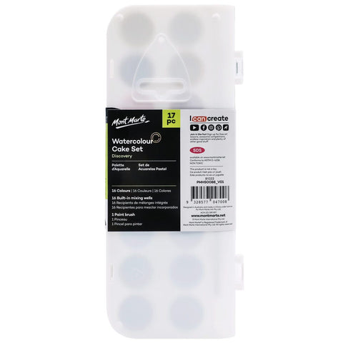 MM Watercolour Cake Set 17pc - აკვარელის საღებავი - LUMINO