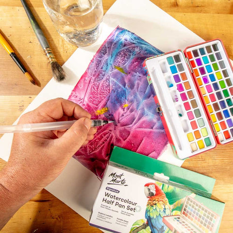 MM Watercolour Half Pan Set 73pc in Tin - აკვარელის საღებავი - LUMINO