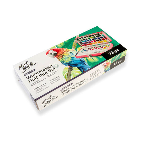 MM Watercolour Half Pan Set 73pc in Tin - აკვარელის საღებავი - LUMINO