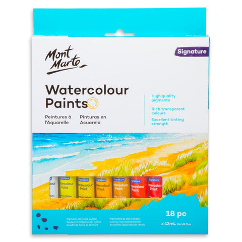 MM Watercolour Paint Set 18pc x 12ml - აკვარელის საღებავი - LUMINO