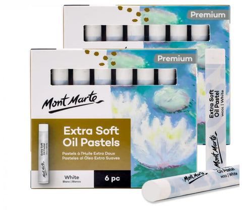MM ზეთის თეთრი ფერის პასტელები 6 ცალი-MM Extra Soft Oil Pastels White 6pc