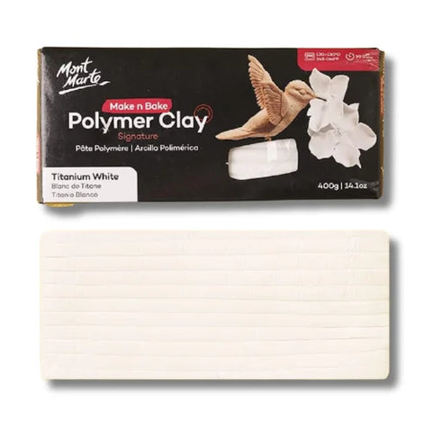 Polymer clay (baking) Make n Bake Polymer Clay 400g - Titanium White 