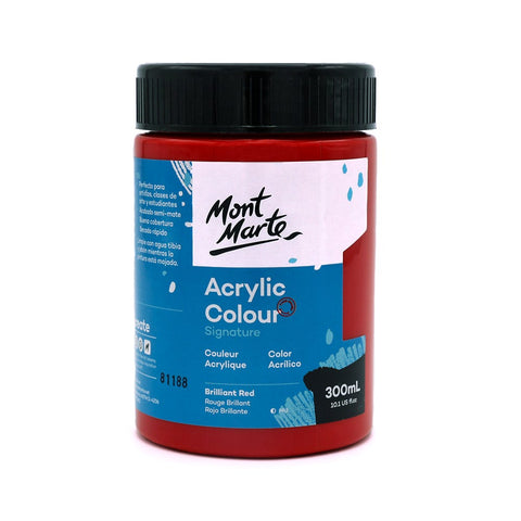 MM Studio Acrylic Paint 300ml - Brilliant Red