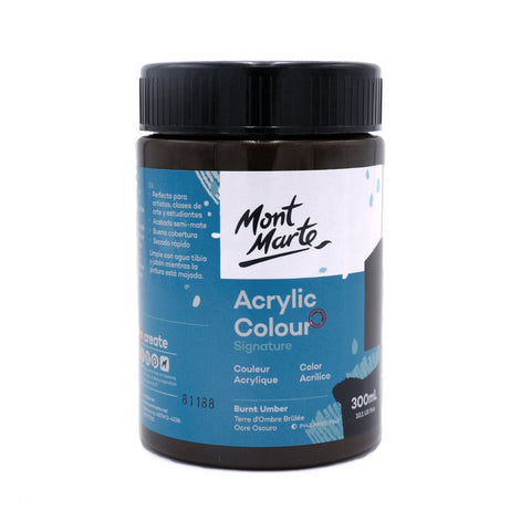 MM Studio Acrylic Paint 300ml - Burnt Umber