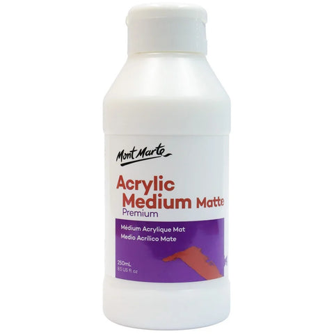 მქრქალი აკრილის მედიუმი 250 მლ - Acrylic Medium Matte Premium 250ml