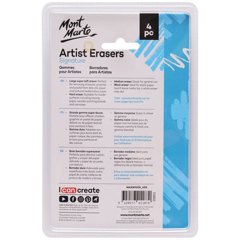 MM Artists Eraser Pack 4pc