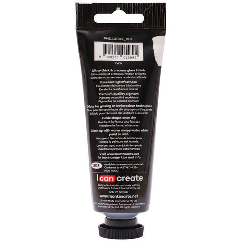 აკრილის საღებავი ცინკის თეთრი (სქელი, ტექსტურული აკრილი) MontMarte