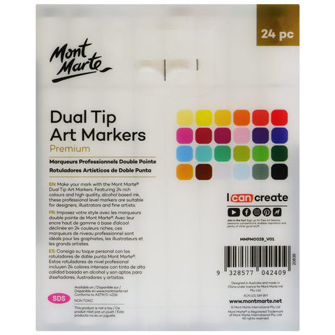 MM Dual Tip Alcohol Art Markers 24pc