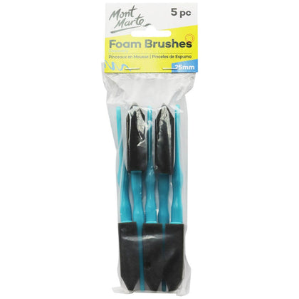 Sponges Foam Hobby Brush 25mm 5pc Poly Bag