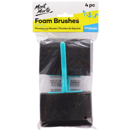 ღრუბელის ფუნჯები (სპონჯები) Foam Hobby Brush 100mm 4pce Poly Bag