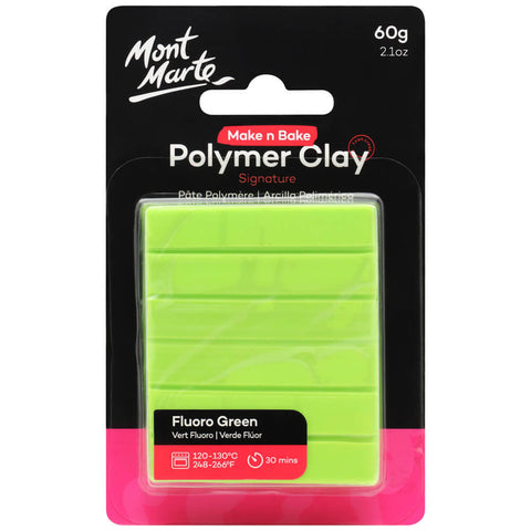 MM Make n Bake Polymer Clay 60g - Fluoro Green