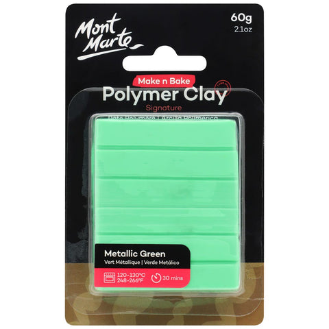 MM Make n Bake Polymer Clay 60g - Metallic Green