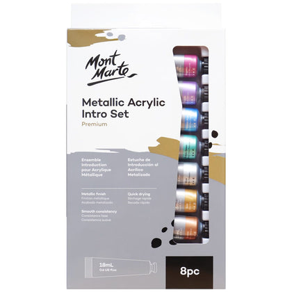 MM Metallic Acrylic Intro Set 8pc x 18ml (Premium)