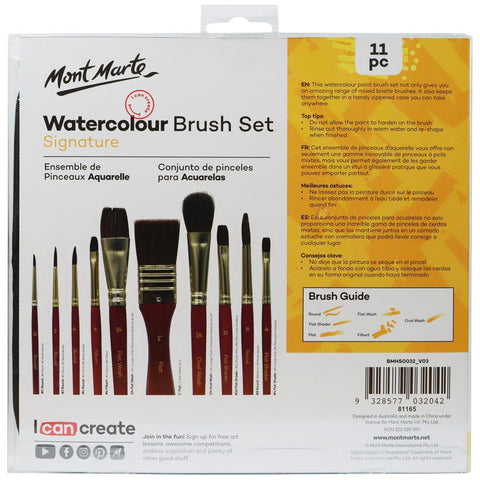 MM Brush Set in Wallet 11pc - Watercolour