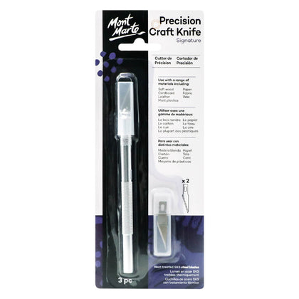 Craft Knife + 2 Spare Blades Precision Craft Knife 3pc 