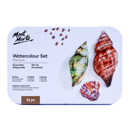 Watercolor paint set (with metal case) MM Watercolor Set in Tin 21pc (Premium) 