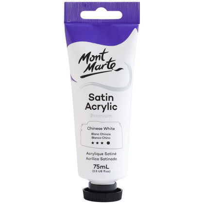 Acrylic paint (Chinese white) MM Satin Acrylic 75ml - Chinese White (Premium) 