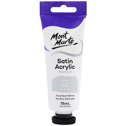 Satin Acrylic Paint Silver 75ml - Satin Acrylic 75ml - Silver