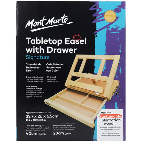 MM Table Easel w/Drawer - Pine