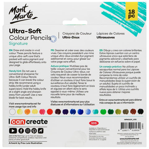 MM Ultra-Soft Colour Pencils 18pc