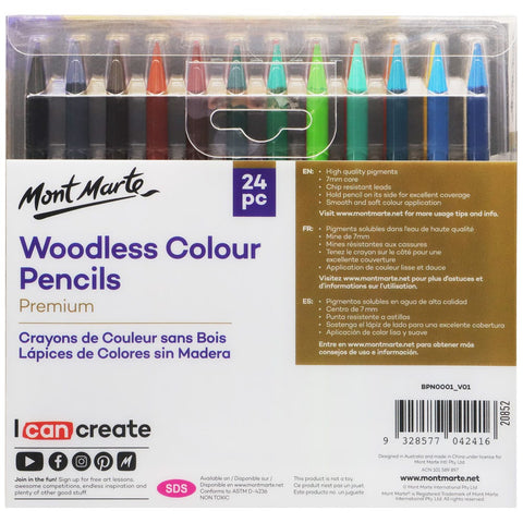 MM Woodless Colour Pencils 24pc
