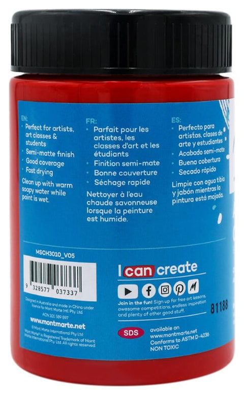 MM Studio Acrylic Paint 300ml - Brilliant Red