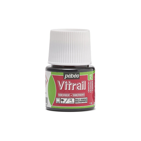 ვიტრაჟის საღებავი 45მლ - Pebeo Vitrail 45ml Crimson (გამჭვირვალე მინის საღებავი)