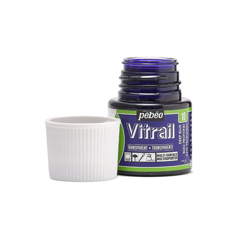 ვიტრაჟის საღებავი 45მლ - Pebeo Vitrail 45ml Deep Blue (გამჭვირვალე მინის საღებავი)